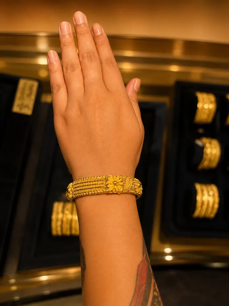 Traditional Gold Kada Bracelet