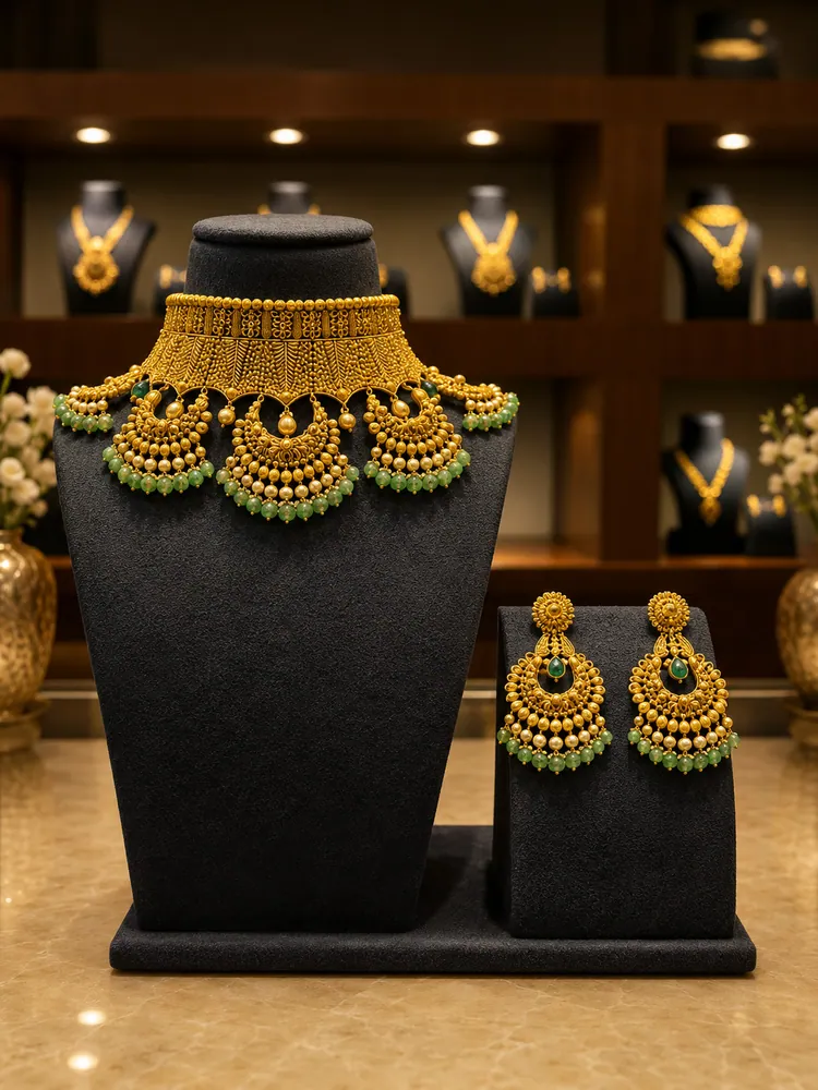 Vintage Floral Statement Necklace Set