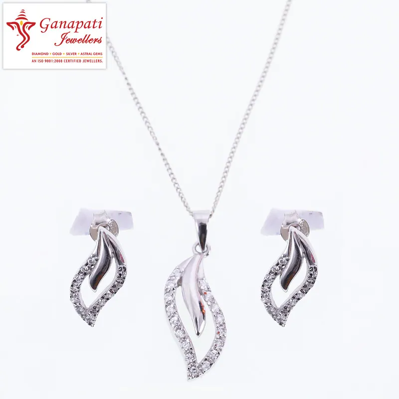 Silver leaf pendant Set